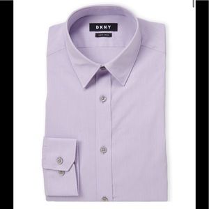 DKNY 17 32/33 Lilac Slim Fit Stretch Dress Shirt